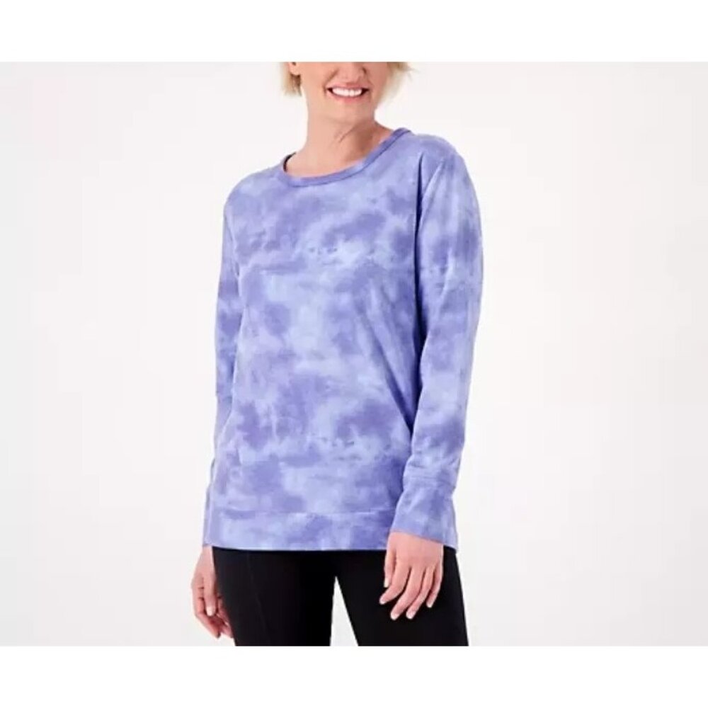 Fit 4 All by Carrie Wightman Tye Dye Teardrop Back Pullover Size XS Twilight NEW